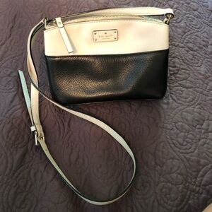 Kate Spade Black and White Leather Crossbody Purse